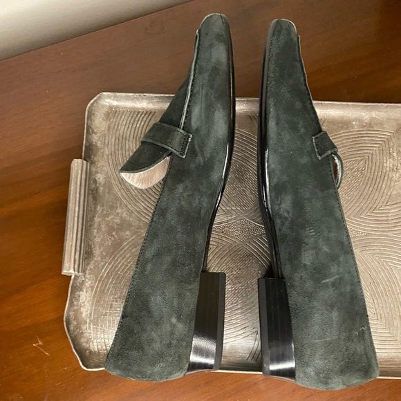Forrest/ olive green suede loafers - Picture 4 of 9